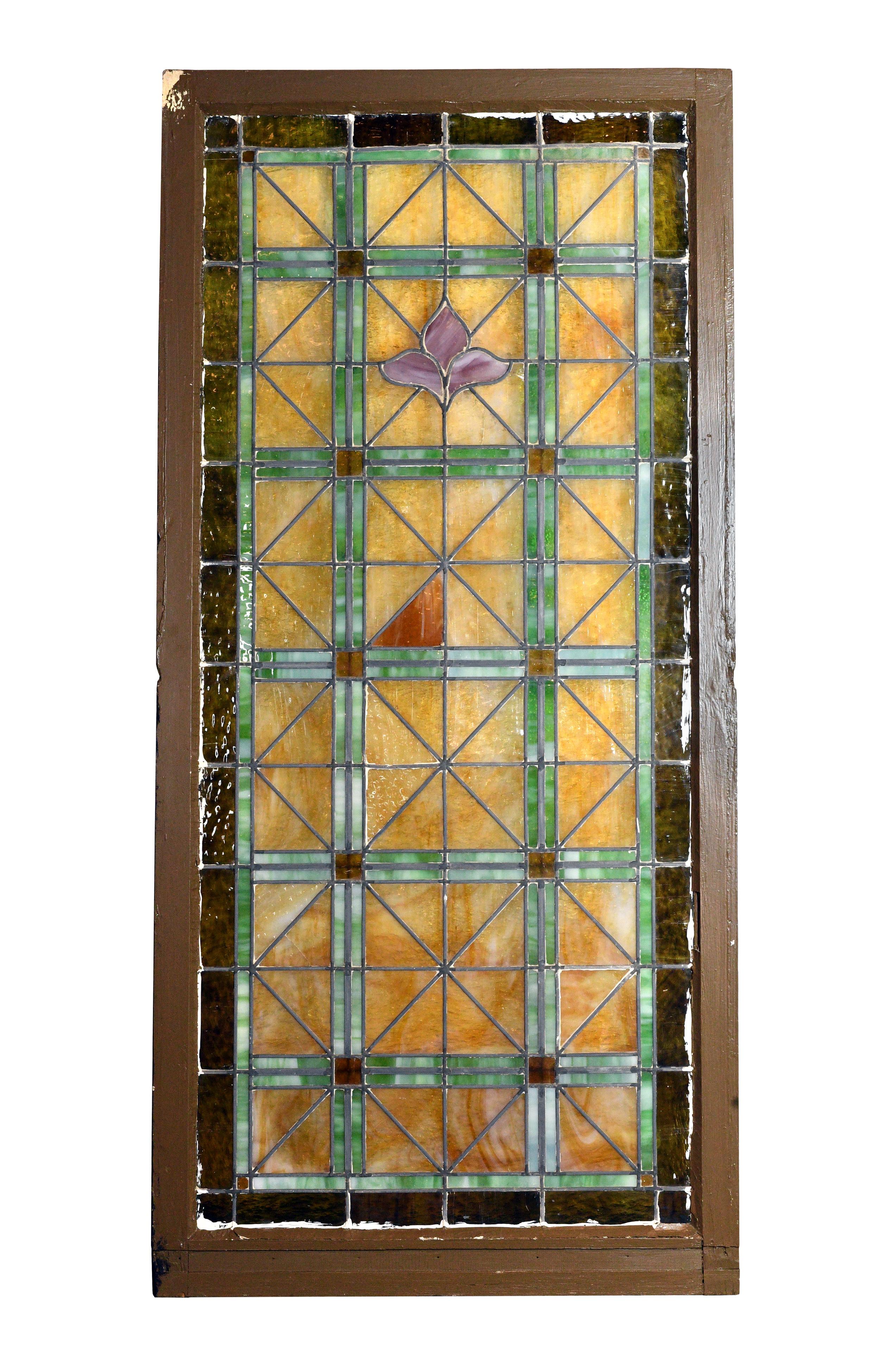 American Church Window with Fleur de Lis For Sale