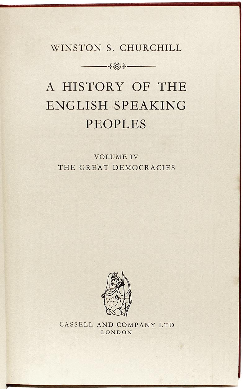 Churchill, History of the English-Speaking Peoples, 4 Vols. All First Editions In Good Condition In Hillsborough, NJ