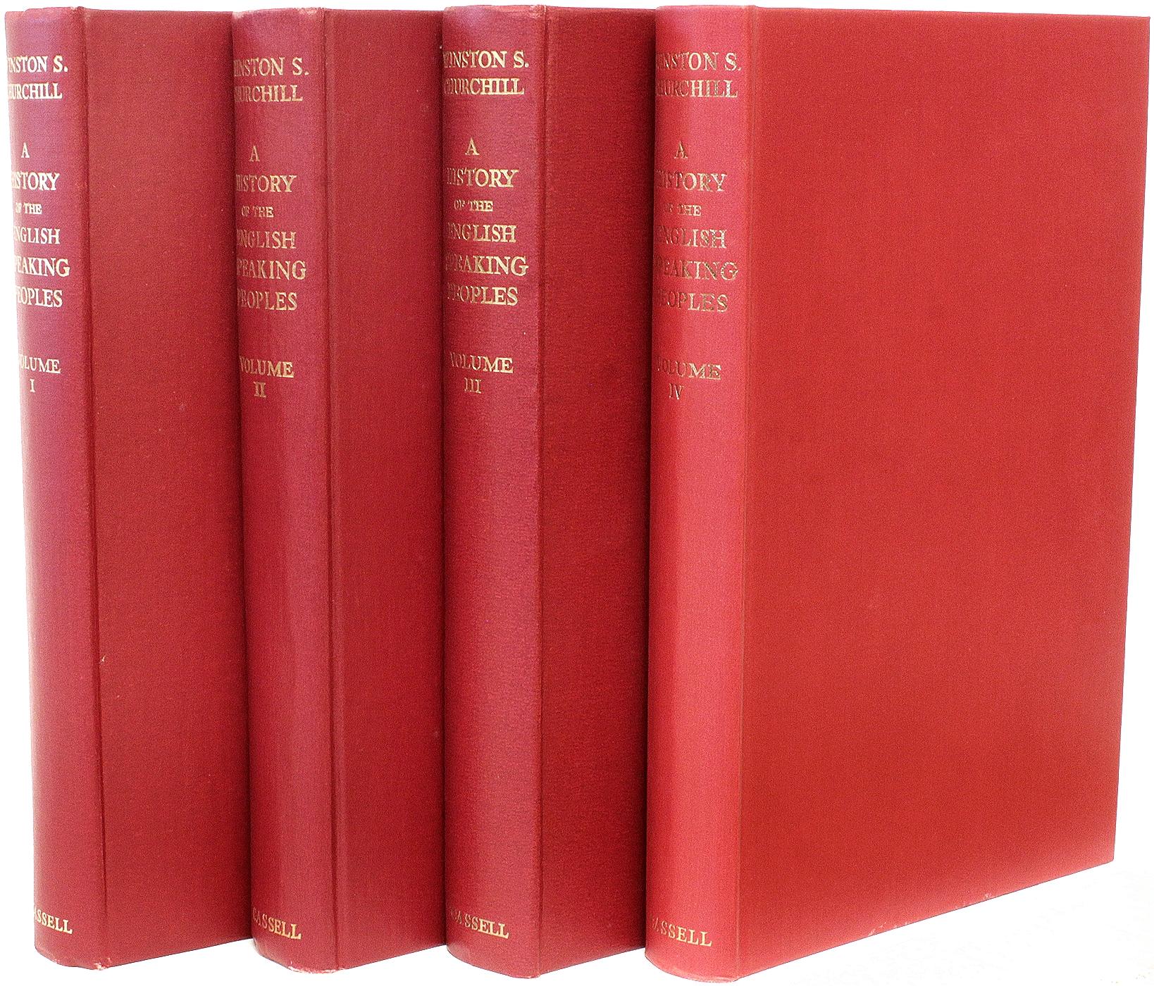 CHURCHILL - History of The English-Speaking Peoples - ALL FIRST LONDON EDITIONS In Good Condition For Sale In Hillsborough, NJ