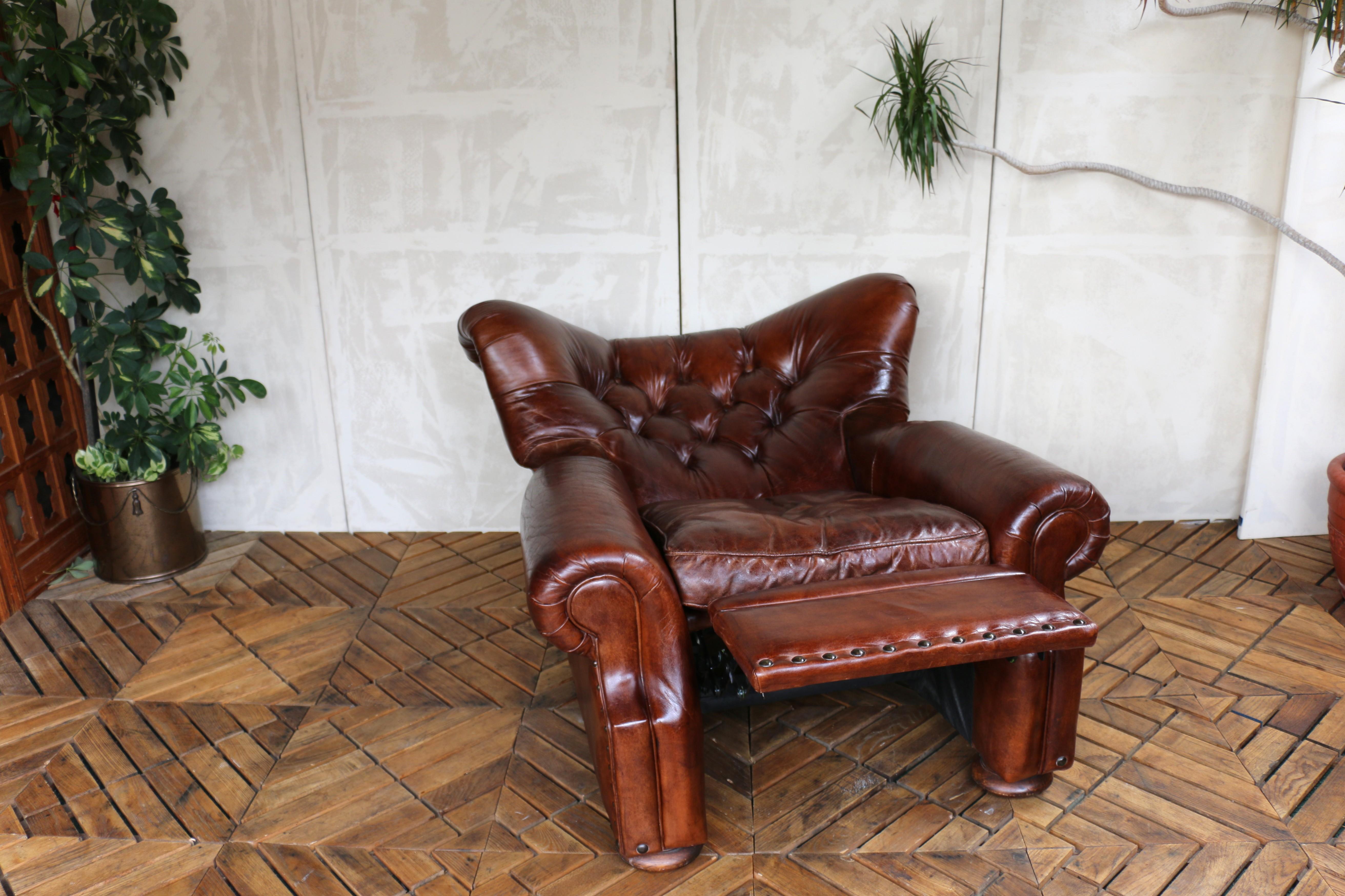 Fauteuil inclinable en cuir Churchill de Restoration Hardware en vente 5