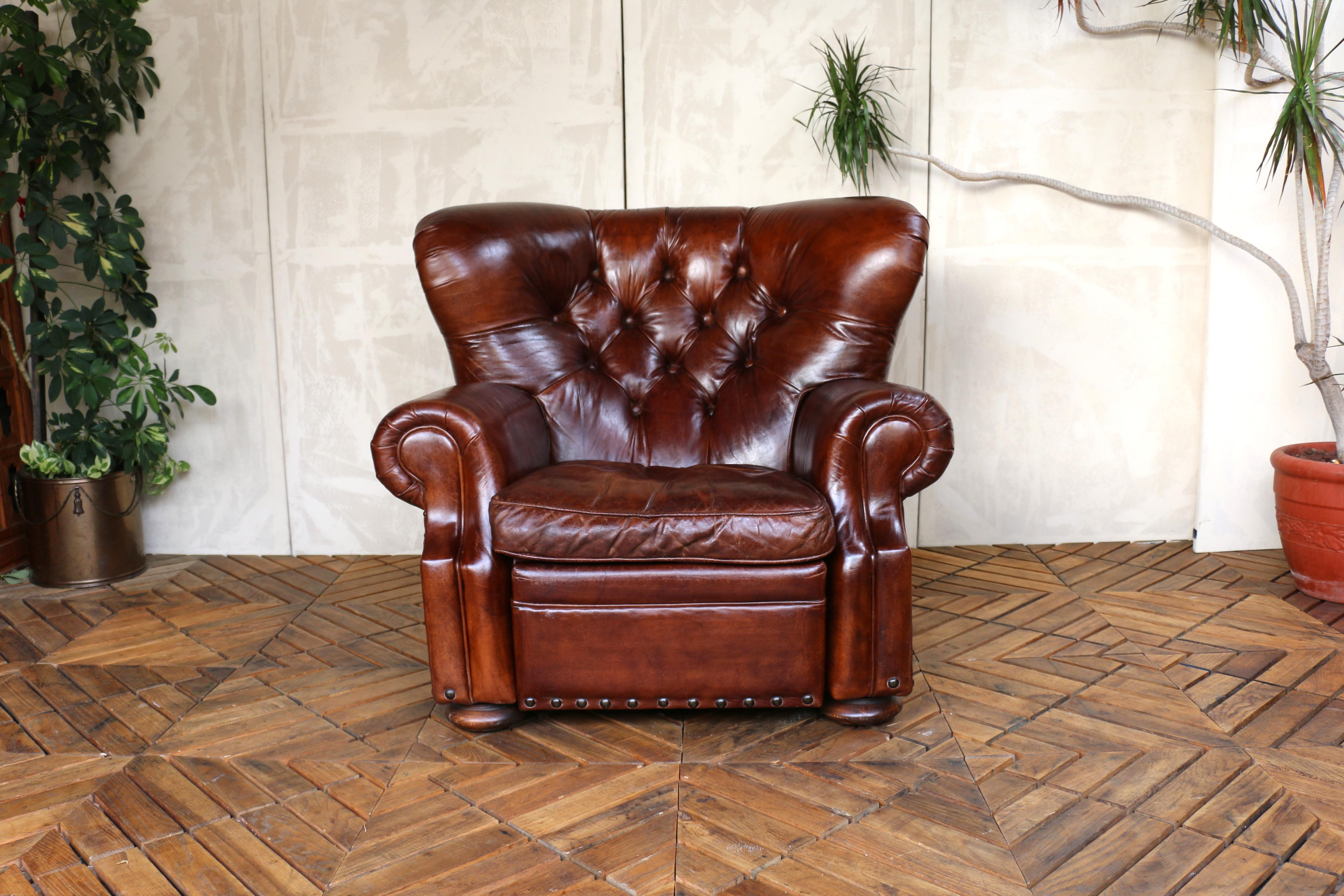 Fauteuil inclinable en cuir Churchill de Restoration Hardware en vente 6