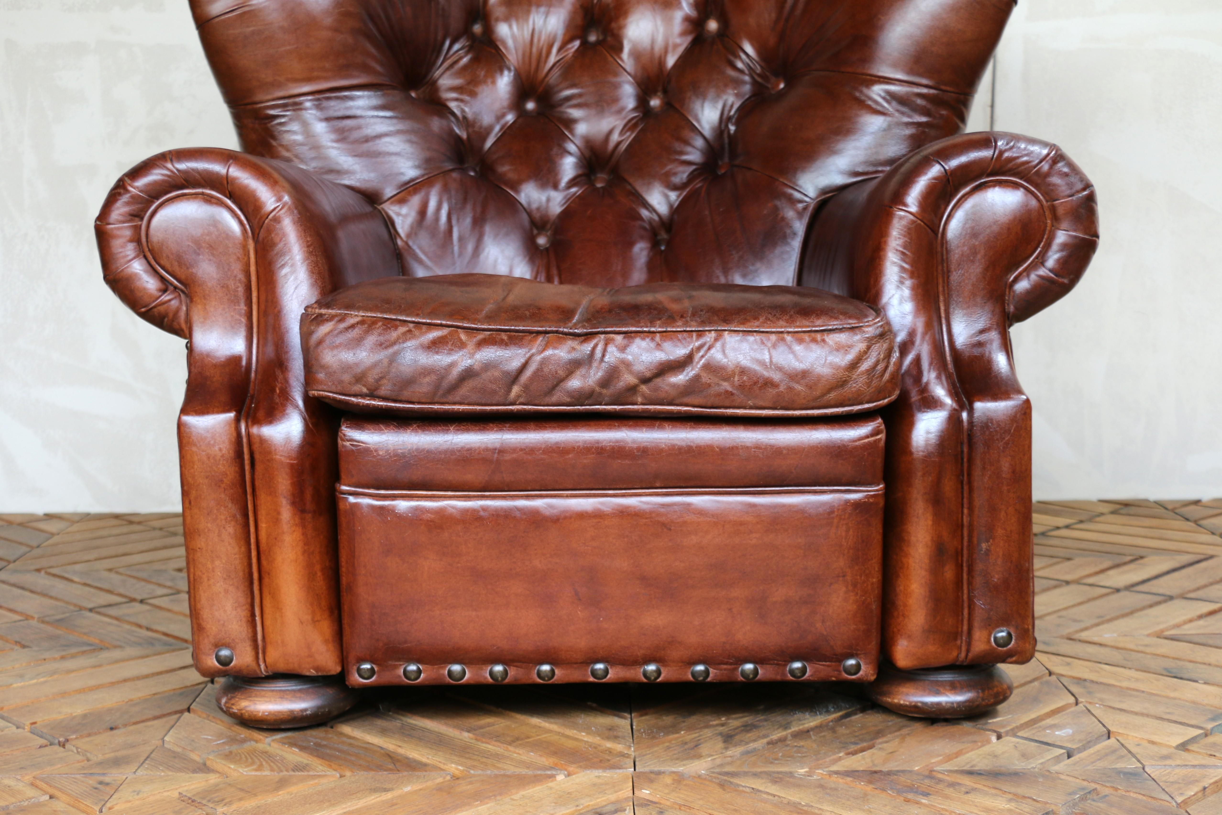 Fauteuil inclinable en cuir Churchill de Restoration Hardware en vente 9