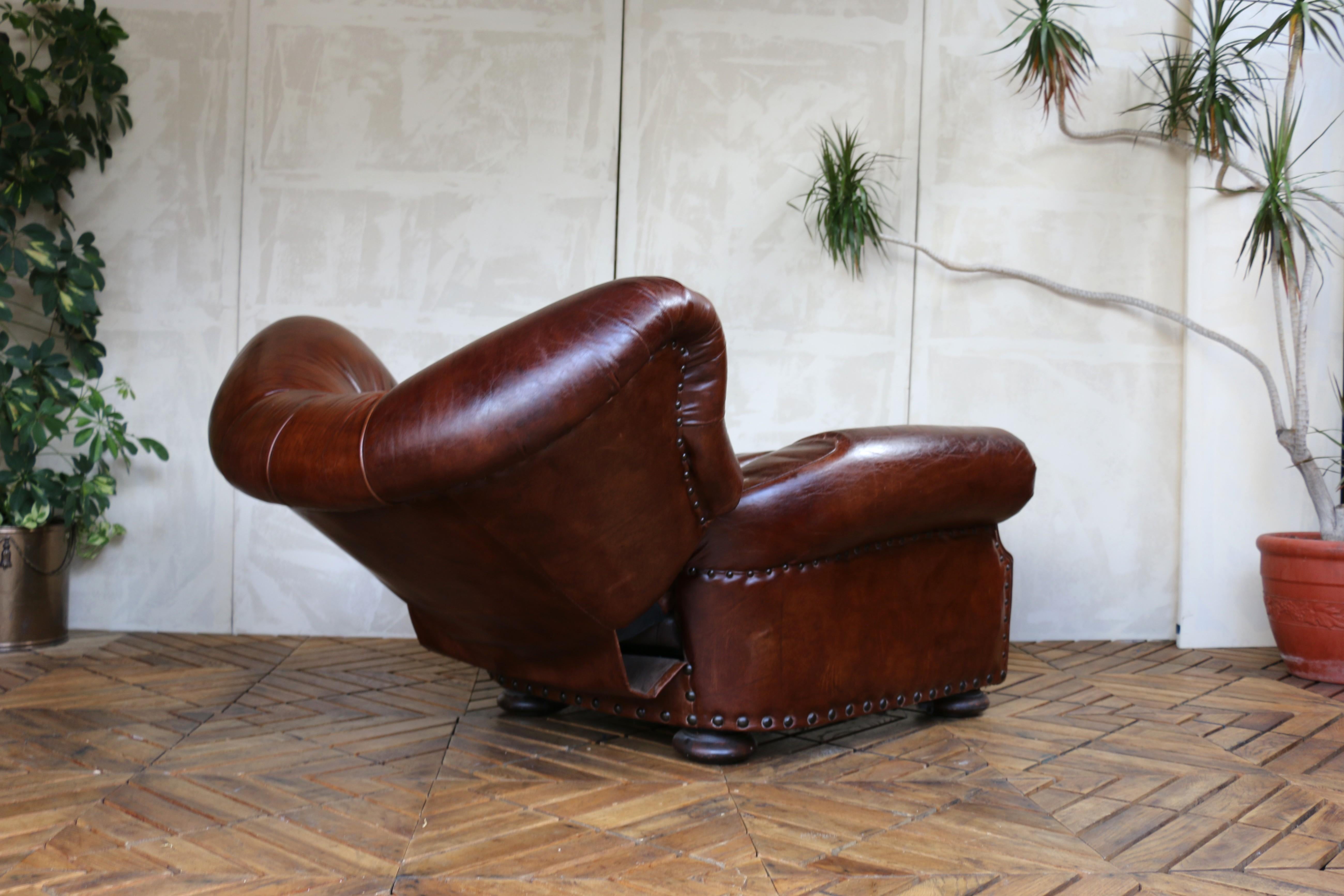 Fauteuil inclinable en cuir Churchill de Restoration Hardware Excellent état - En vente à North Hollywood, CA