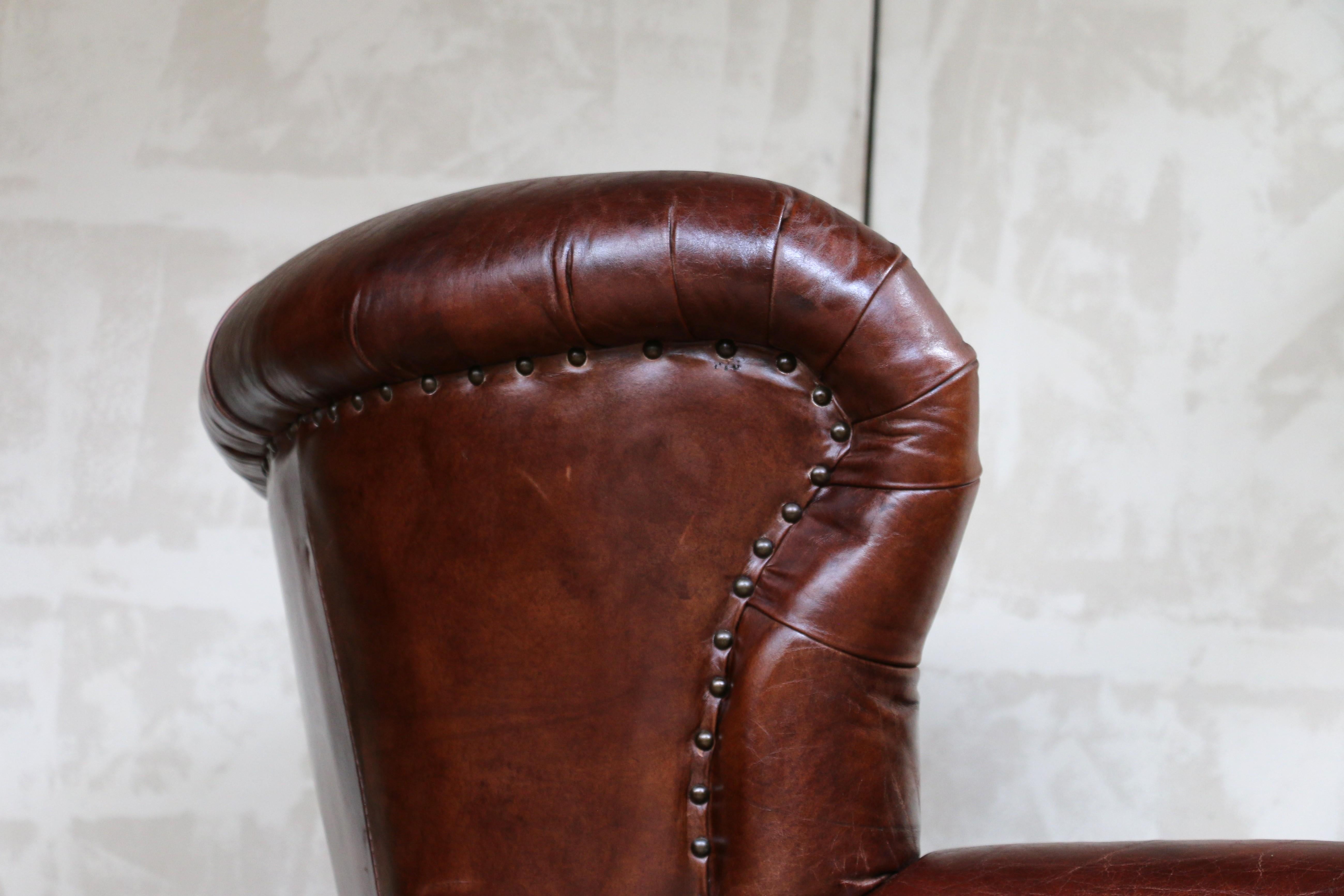 Fauteuil inclinable en cuir Churchill de Restoration Hardware en vente 1