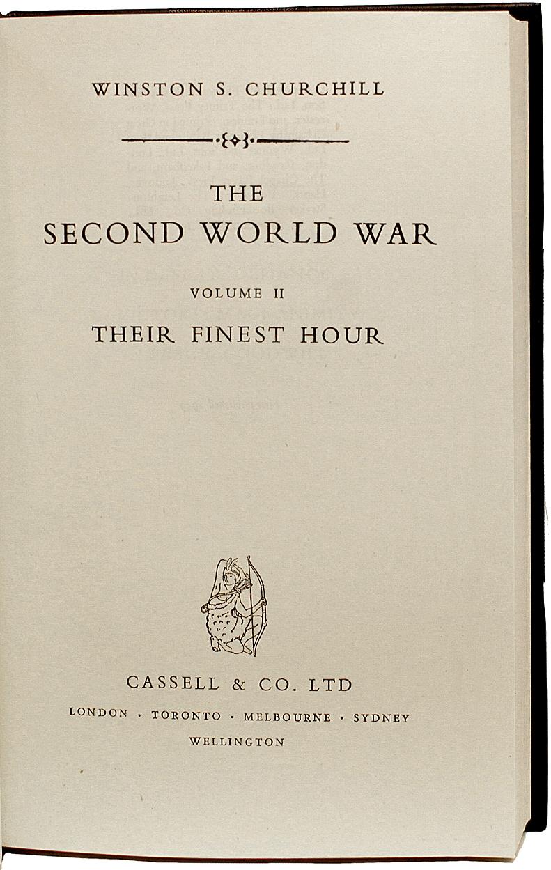 CHURCHILL, The Second World War, All First Editions 6 Vols. in a Leather Binding In Good Condition In Hillsborough, NJ