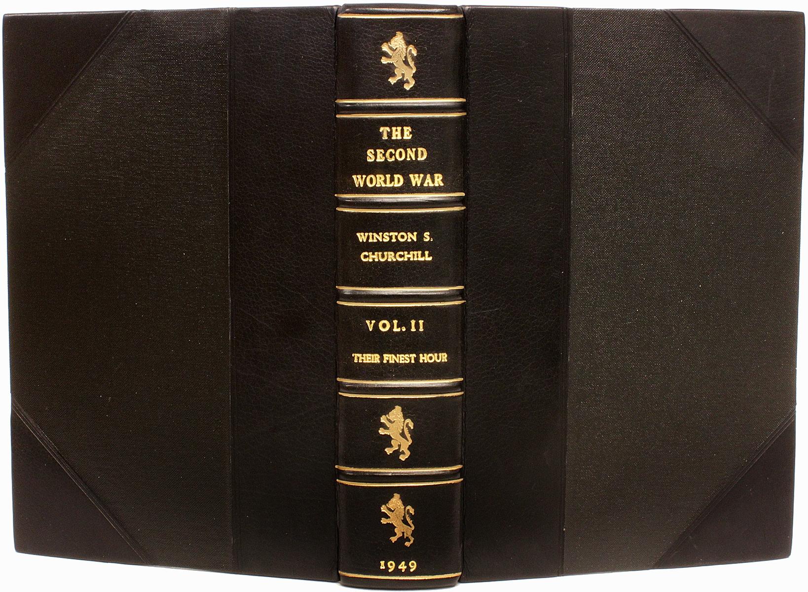 CHURCHILL, The Second World War, All First Editions 6 Vols. in a Leather Binding 1