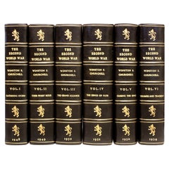 CHURCHILL, The Second World War, All First Editions 6 Vols. in a Leather Binding