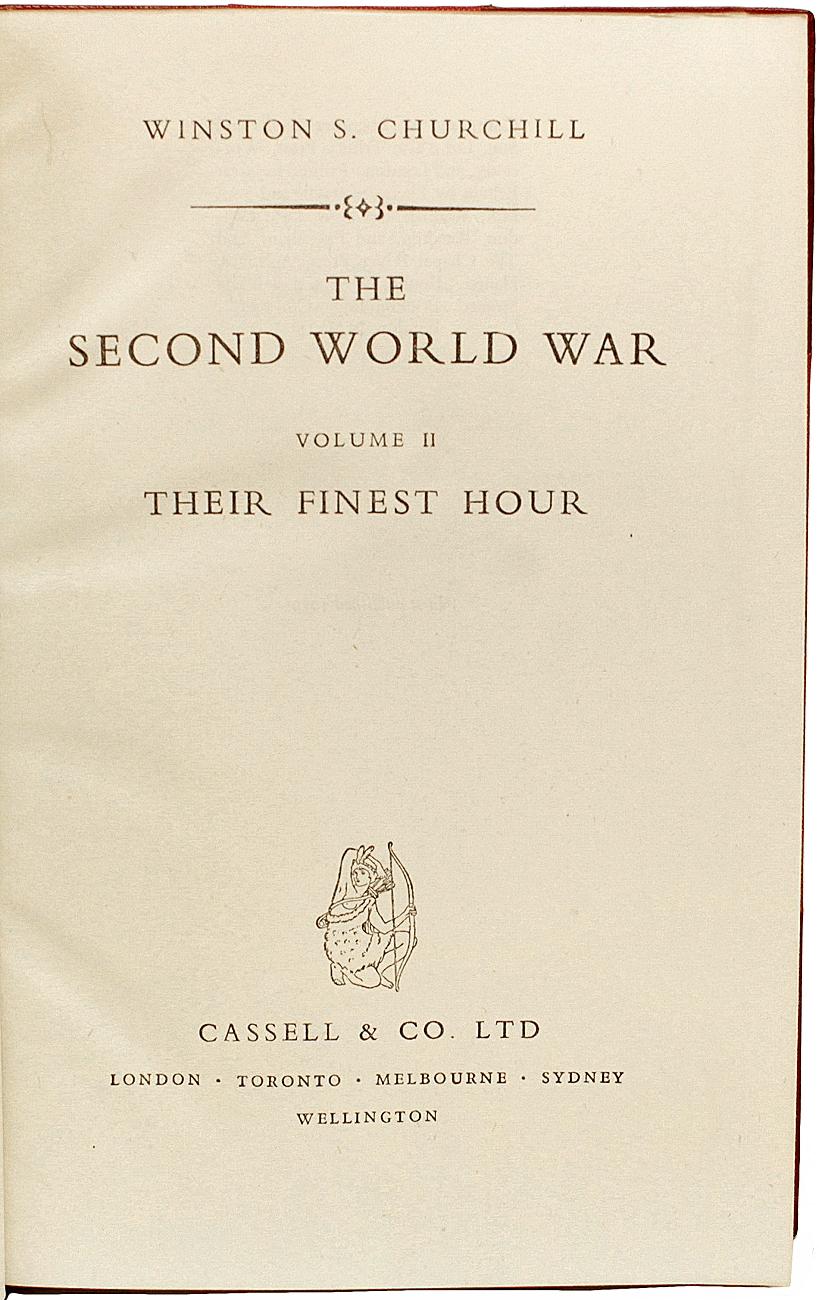 British  CHURCHILL, The Second World War, All First Editions, 6 Volumes, Leather Bound