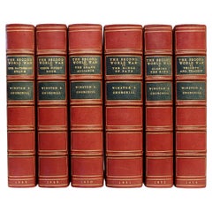  CHURCHILL, The Second World War, All First Editions, 6 Volumes, Leather Bound