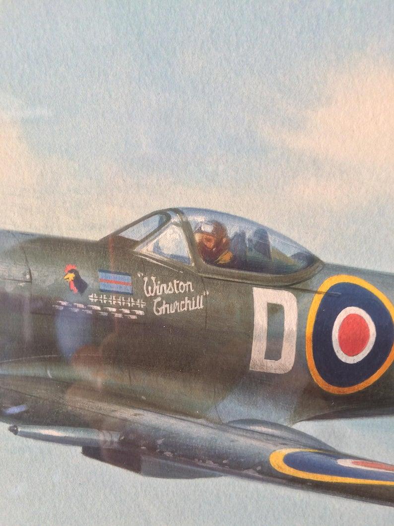 Churchill's Salute 1945 over Westminster, the Spitfire MK XVI's by Roy Huxley In Good Condition For Sale In High Wycombe, Buckinghamshire