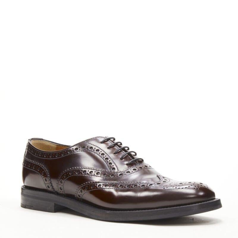 CHURCH'S Bess burgundy red perforated polished leather oxford loafer EU38
Reference: KEDG/A00216
Brand: Church's
Model: Bess
Material: Leather
Color: Burgundy
Pattern: Solid
Closure: Lace Up
Lining:  Leather
Extra Details: BESS style.
Made in:
