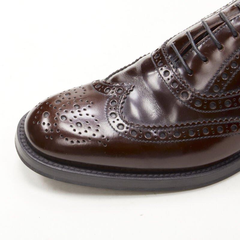 CHURCH'S Bess burgundy red perforated polished leather oxford loafer EU38 2