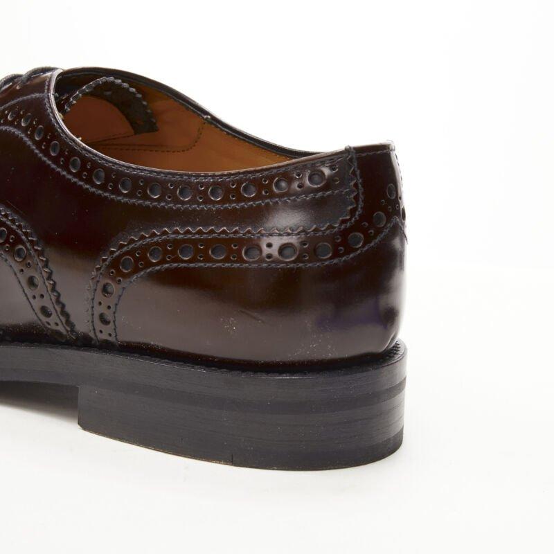 CHURCH'S Bess burgundy red perforated polished leather oxford loafer EU38 3