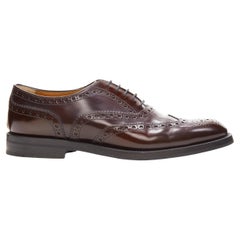 CHURCH'S Bess Burgunderroter perforierter Oxford-Loafer aus poliertem Leder EU38