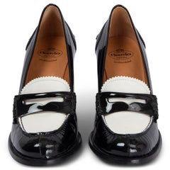 CHURCH'S black & white patent leather LOAFER Pumps Shoes 38