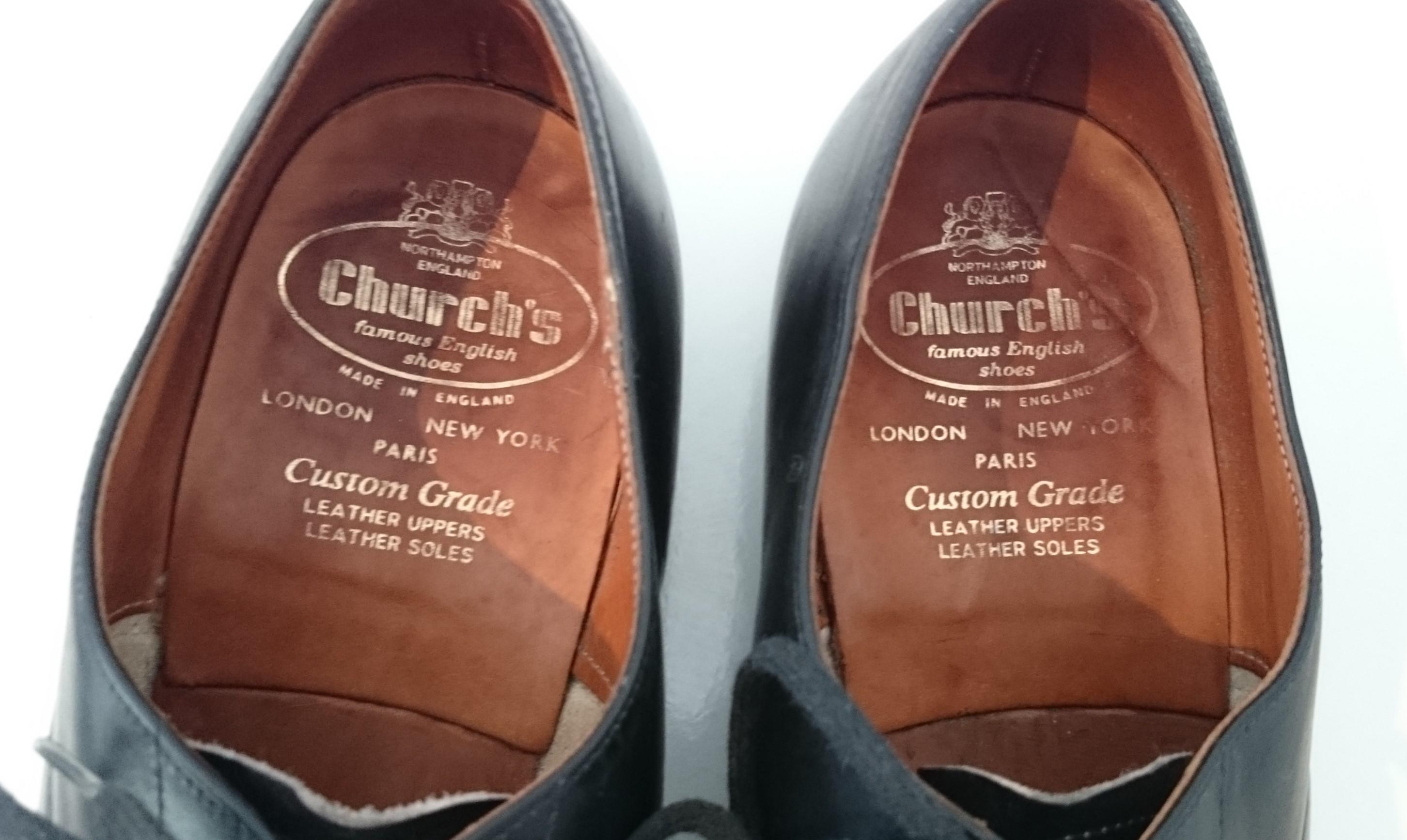 Church's Blue Leather Lace Up Shoes In Excellent Condition For Sale In Somo (Santander), ES