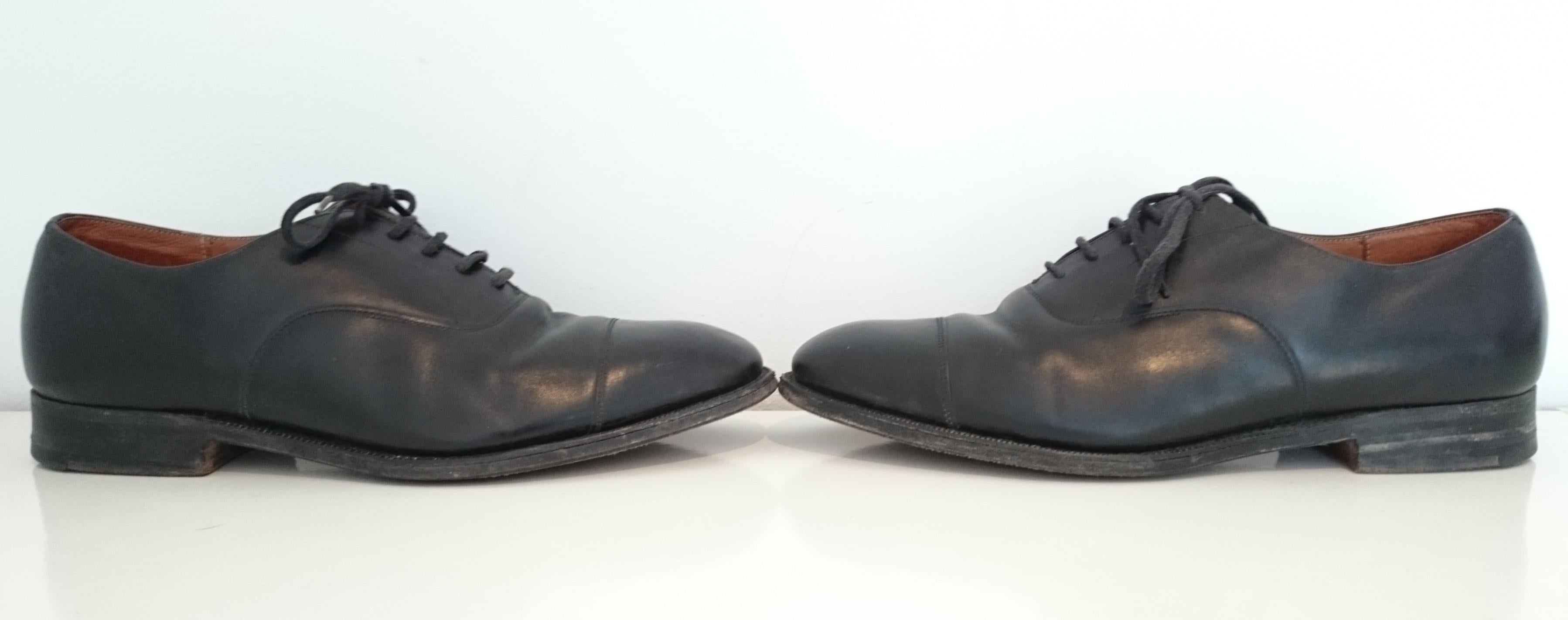 Church's Blue Leather Lace Up Shoes For Sale 2