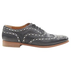 CHURCH'S Burwood - brogue oxford in pelle nera con diamanti e cristalli EU36.5