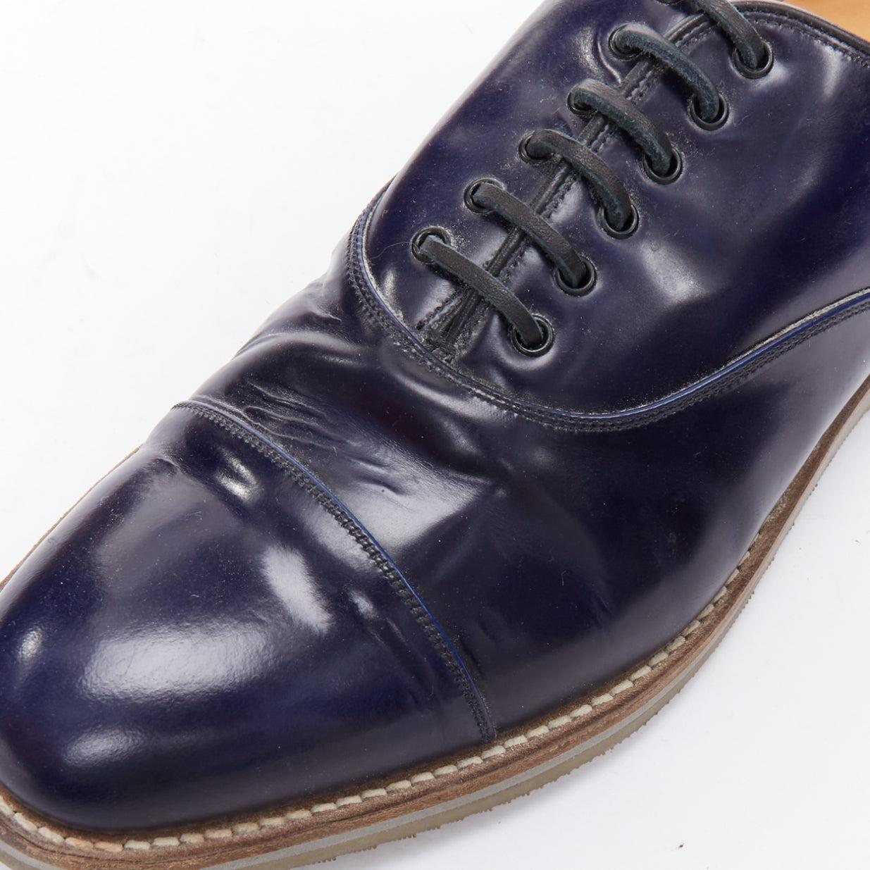 CHURCH'S Hirst navy leather lace up derby dress shoe UK8 EU42 For Sale 2