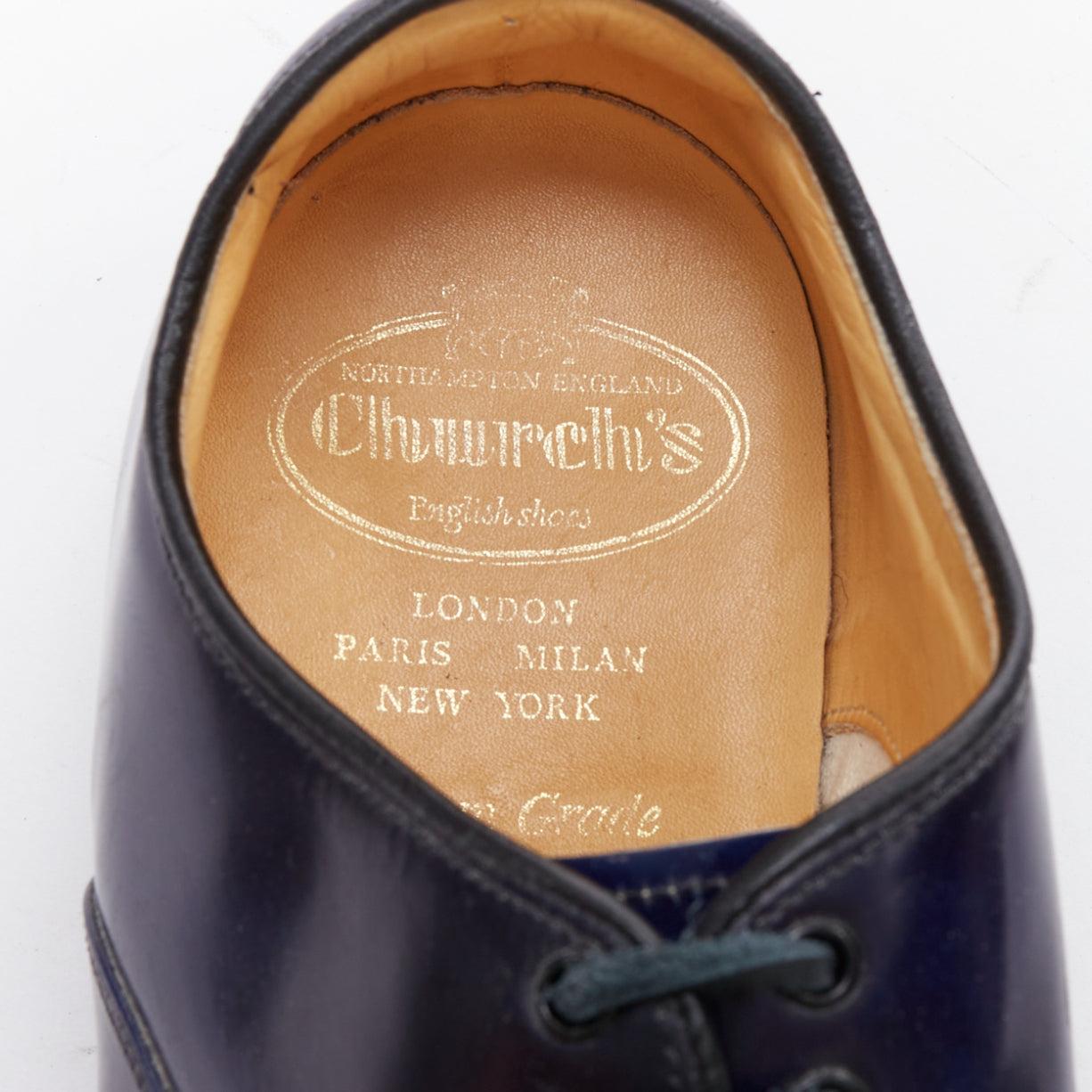 CHURCH'S Hirst navy leather lace up derby dress shoe UK8 EU42 For Sale 4