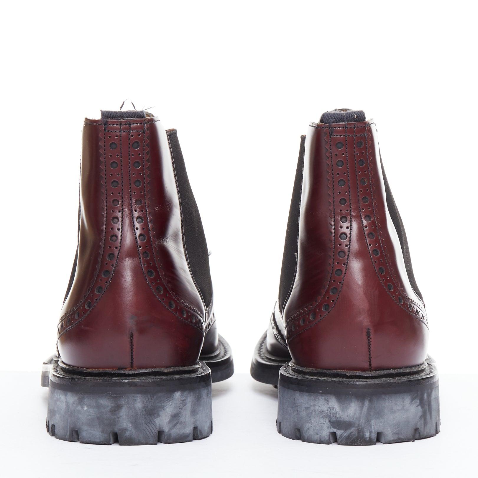 Uomo Church's Ketsby bordeaux perforato lucido stivali chelsea UK7 EU41 in vendita