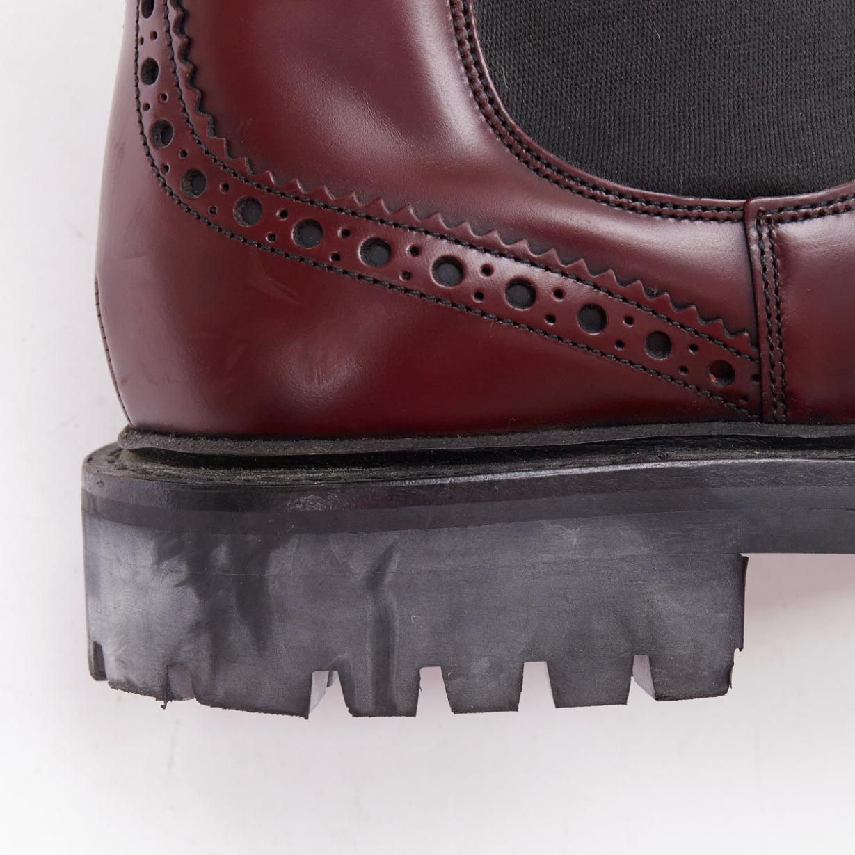 Church's Ketsby bordeaux perforato lucido stivali chelsea UK7 EU41 in vendita 3