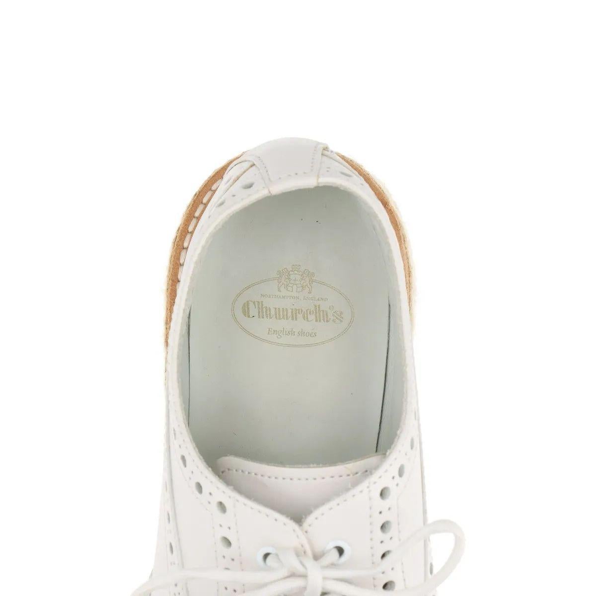 Zapatos Church's Alpargatas Keely Piel Perforada Blanco en venta 6