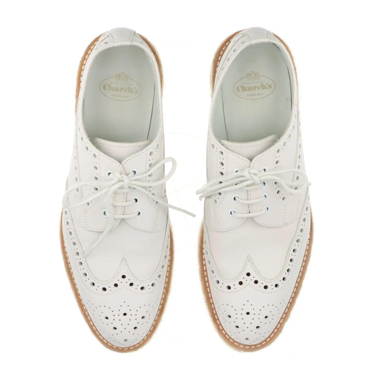 Zapatos Church's Alpargatas Keely Piel Perforada Blanco en venta 4
