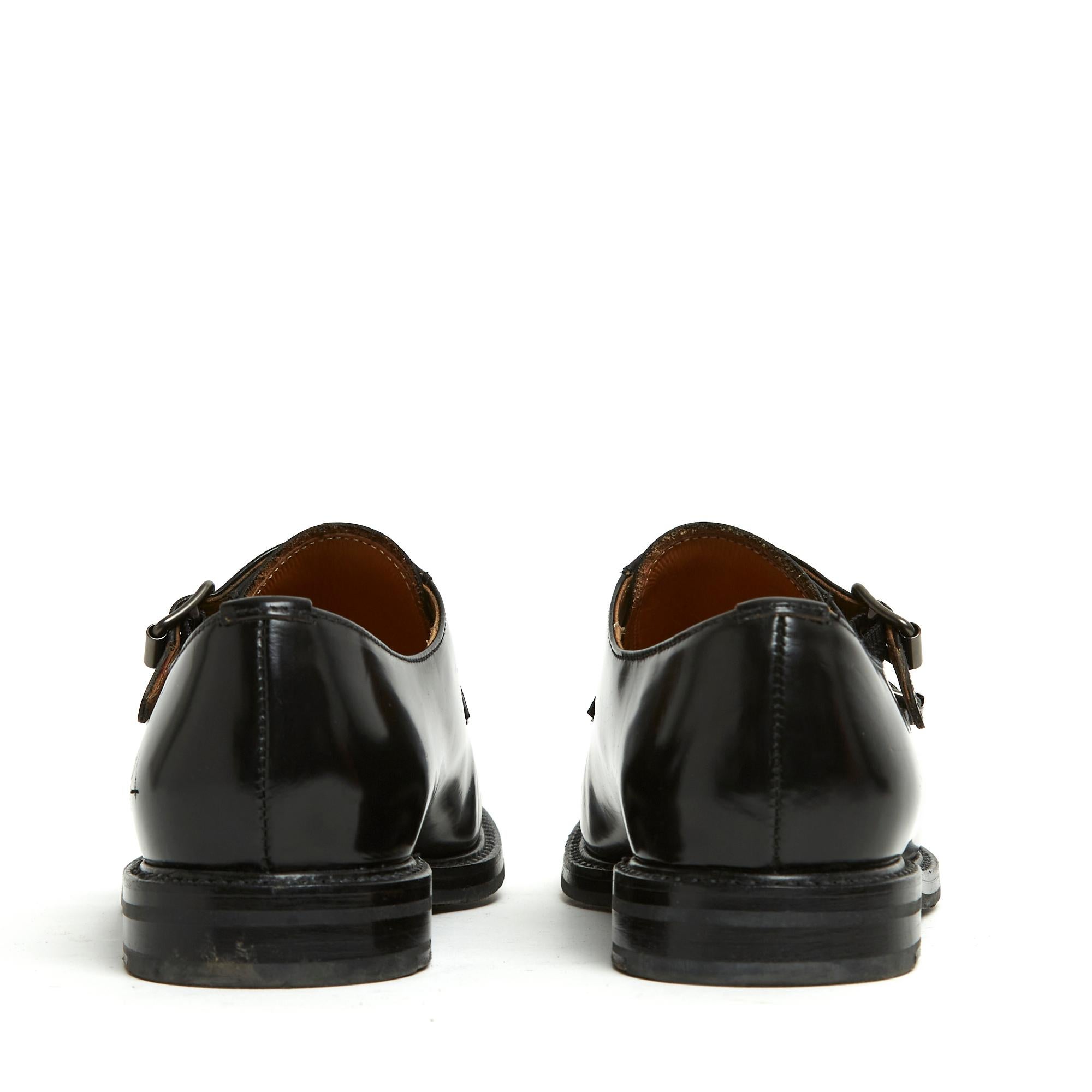 Women's Churchs Richelieu Lora EU38 Black Leather Monk Strap Loafers UK5 US7.5 For Sale