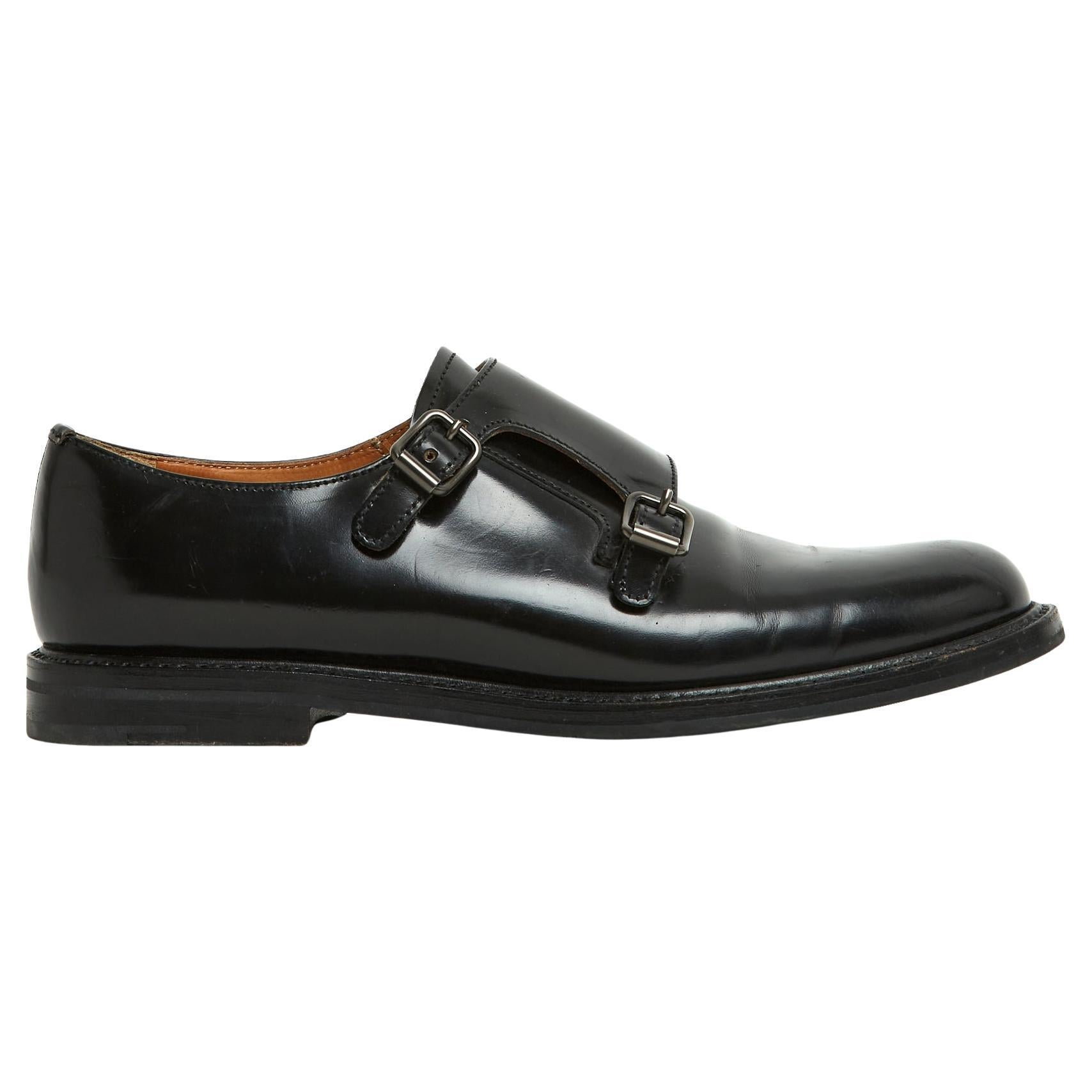 Churchs Richelieu Lora EU38 Black Leather Monk Strap Loafers UK5 US7.5 For Sale