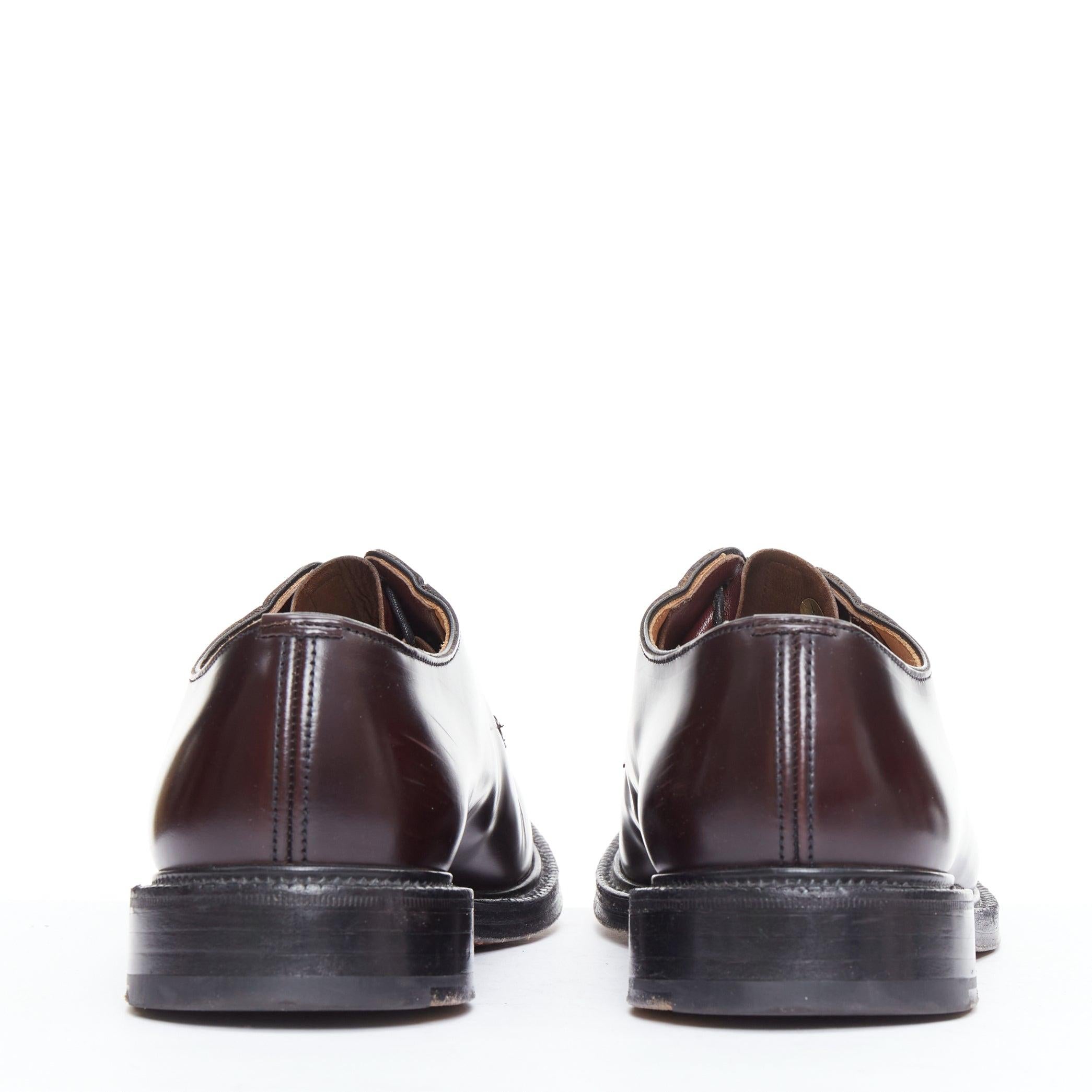 Men's CHURCH'S Shannon burgundy smooth leather lace up classic loafers UK6 EU40 For Sale