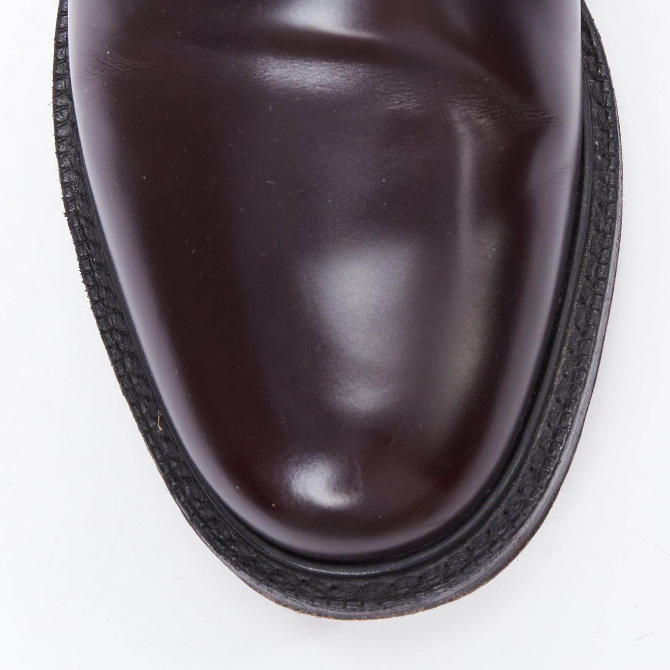 CHURCH'S Shannon burgundy smooth leather lace up classic loafers UK6 EU40 For Sale 1