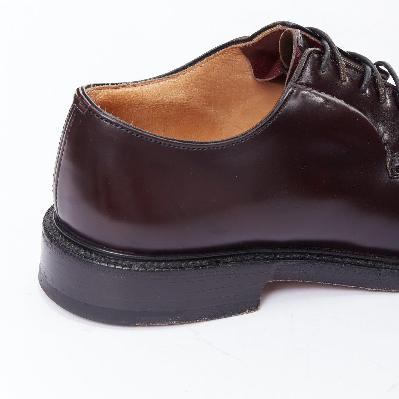 CHURCH'S Shannon burgundy smooth leather lace up classic loafers UK6 EU40 For Sale 3