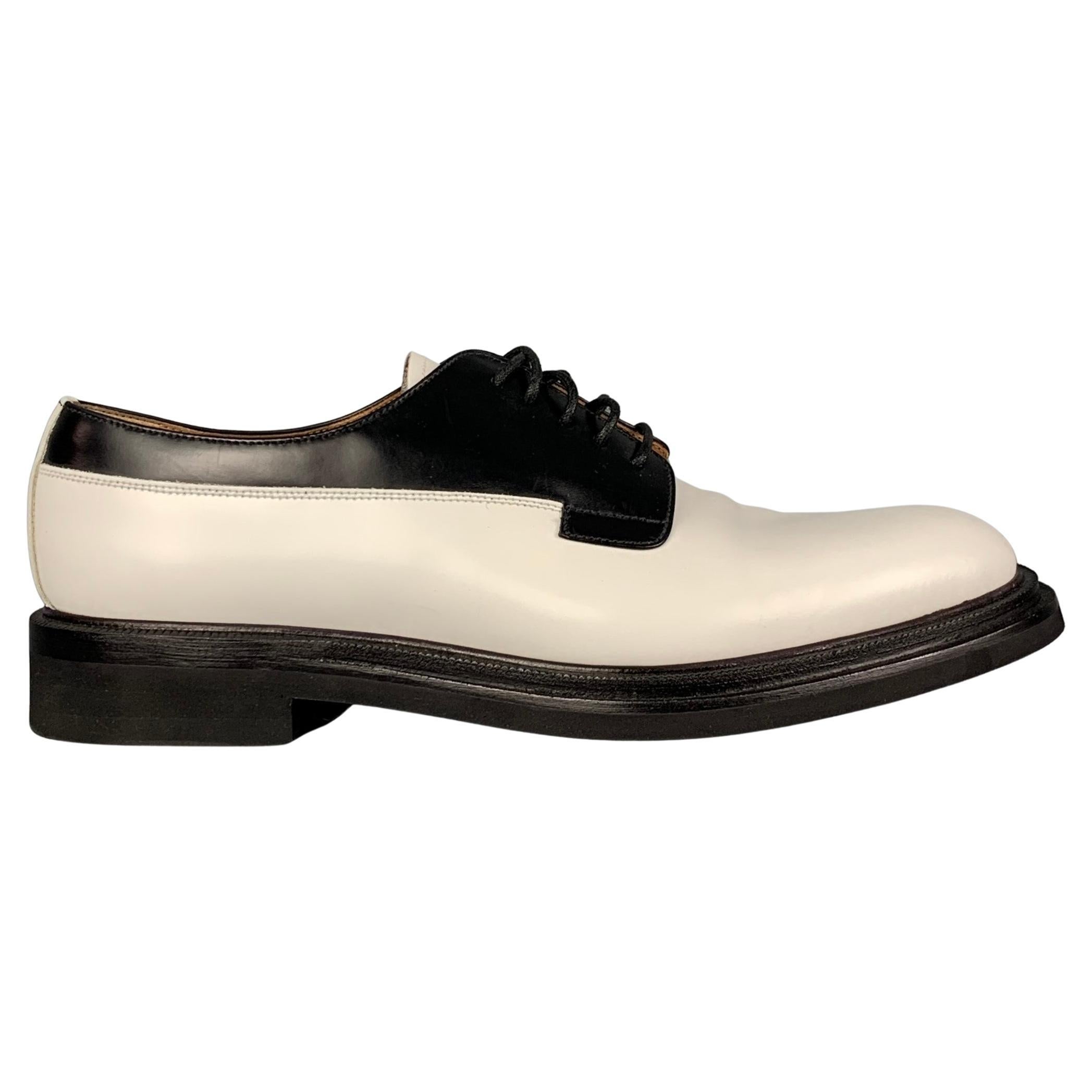 CHURCH'S Size 10 White Black Leather Two Tone Misty Shoes For Sale at  1stDibs