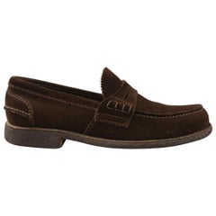 CHURCH'S Size 11 Brown Solid Suede Slip On Loafers