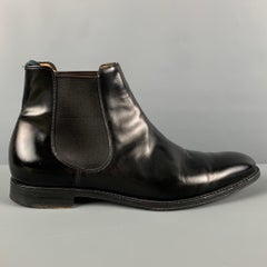 CHURCH'S Size 12 Black Leather Pull On Boots