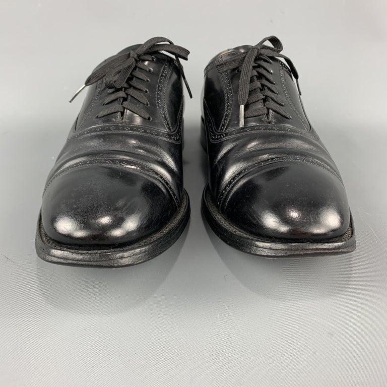 CHURCH'S Size 8.5 Black Perforated Leather Lace Up For Sale at 1stDibs