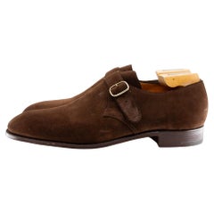 CHURCH'S, Monk Strap en daim souple et cuir Brown