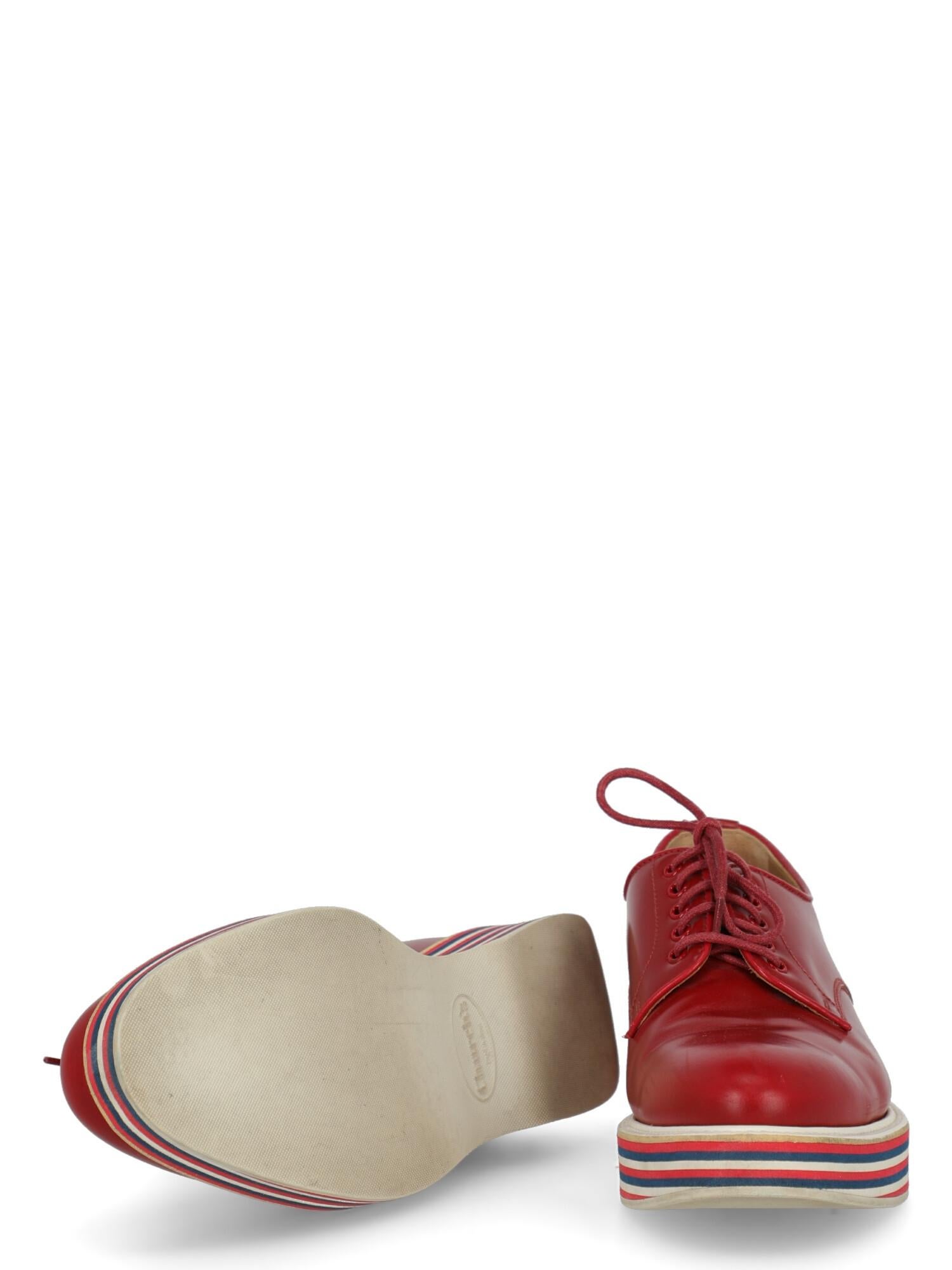 Church'S  Women   Lace-up  Red Leather EU 37 In Good Condition For Sale In Milan, IT