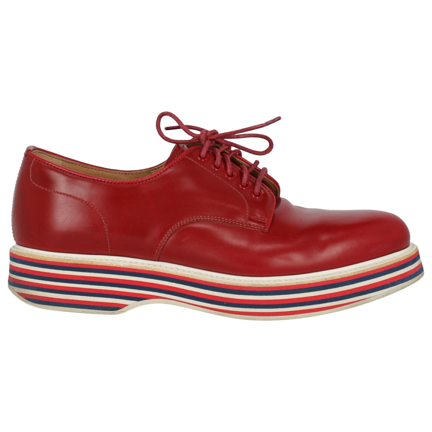 Church'S Women Lace-up Red Leather EU 37 For Sale at 1stDibs