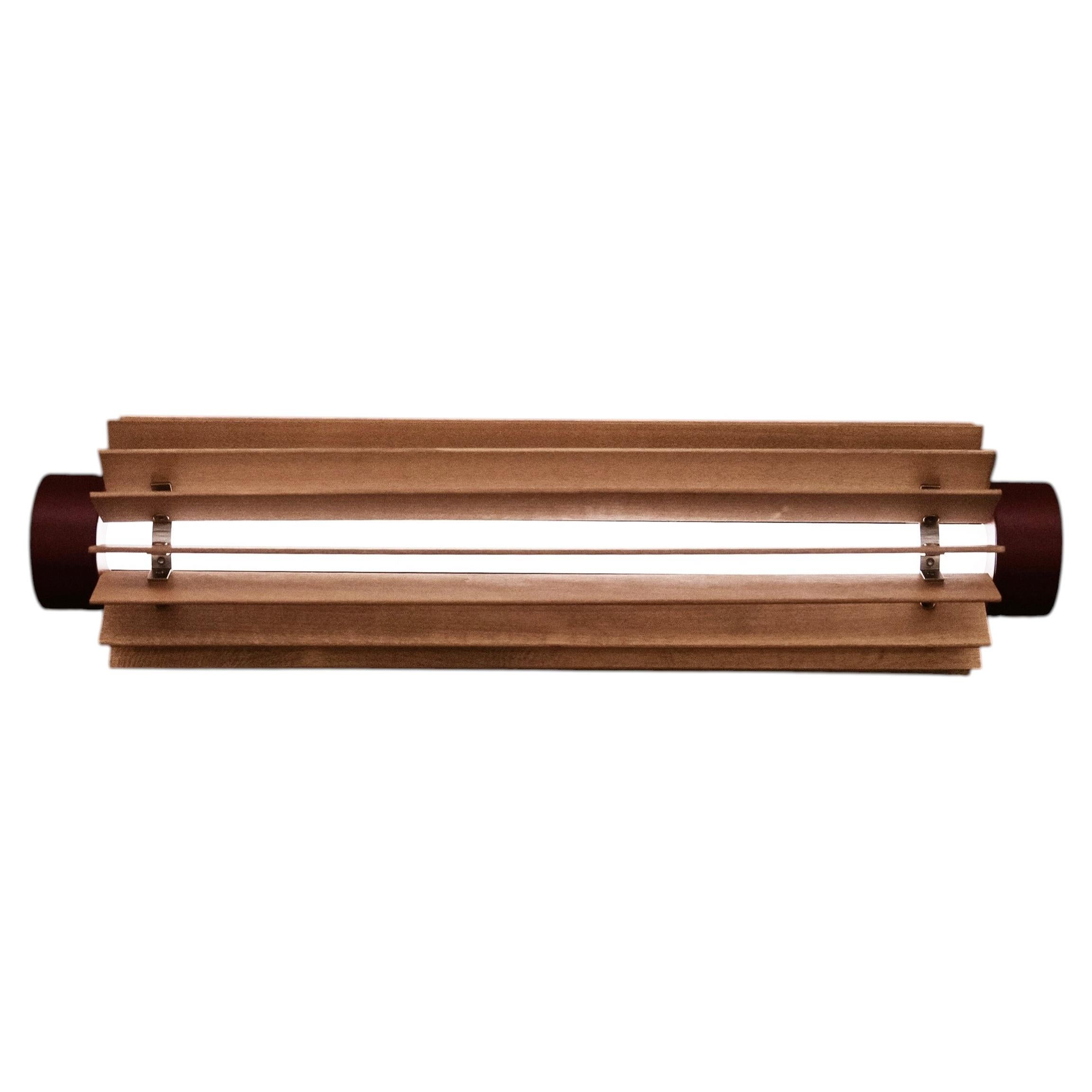 Churros Horizontal Wall Lamp in Painted Solid Wood & Metal by KIMU For Sale