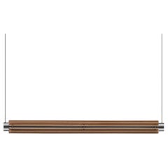 Churros Model 1 Pendant Light in Painted Wood, Metal & Vegetable Leather by KIMU