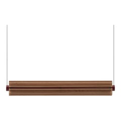 Churros Model 1 Pendant Light in Painted Wood, Metal & Vegetable Leather by KIMU