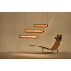 Churros Model 2 Pendant Light in Painted Wood, Metal & Vegetable Leather by KIMU
