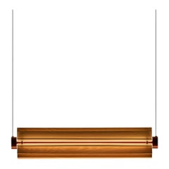Churros Model 2 Pendant Light in Painted Wood, Metal & Vegetable Leather by KIMU