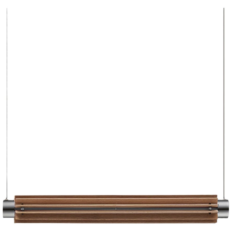 Churros Model 2 Pendant Light in Painted Wood, Metal & Vegetable Leather by KIMU For Sale