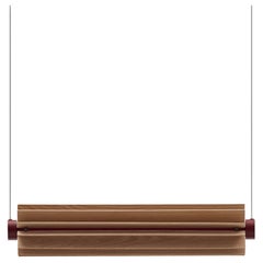 Churros Model 2 Pendant Light in Painted Wood, Metal & Vegetable Leather by KIMU
