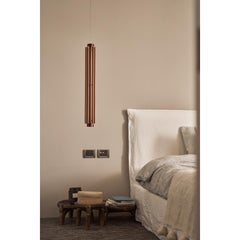 Churros Model 3 Pendant Light in Painted Wood, Metal & Vegetable Leather by KIMU