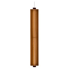 Churros Model 3 Pendant Light in Painted Wood, Metal & Vegetable Leather by KIMU