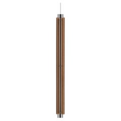 Churros Model 3 Pendant Light in Painted Wood, Metal & Vegetable Leather by KIMU